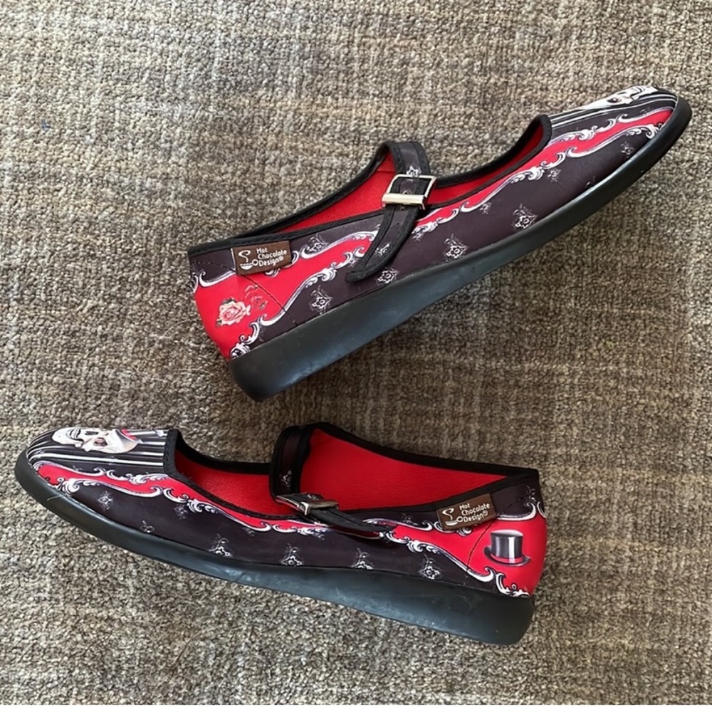 Hot Chocolate Design Chocolaticas Eternal Love Mary Jane Flat Shoes Skulls Sz 9 - Picture 5 of 6